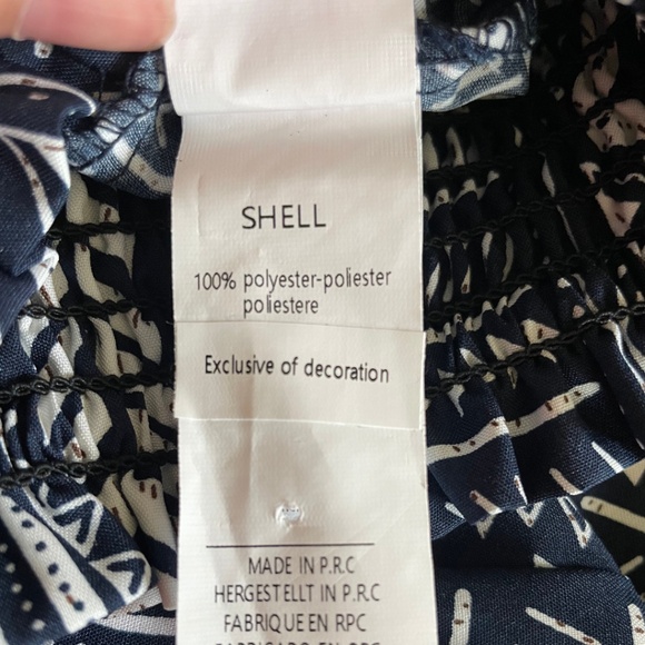 Boho Tapered Smocked Lace Up Pants CUPSHE Size XL - Picture 6 of 6